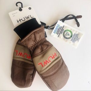Howl Heavyweight Leather Mitt in Taupe, Size M